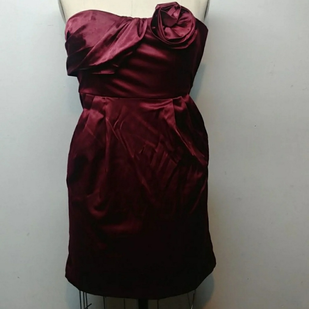 CR Signatures plum strapless cocktail dress S
